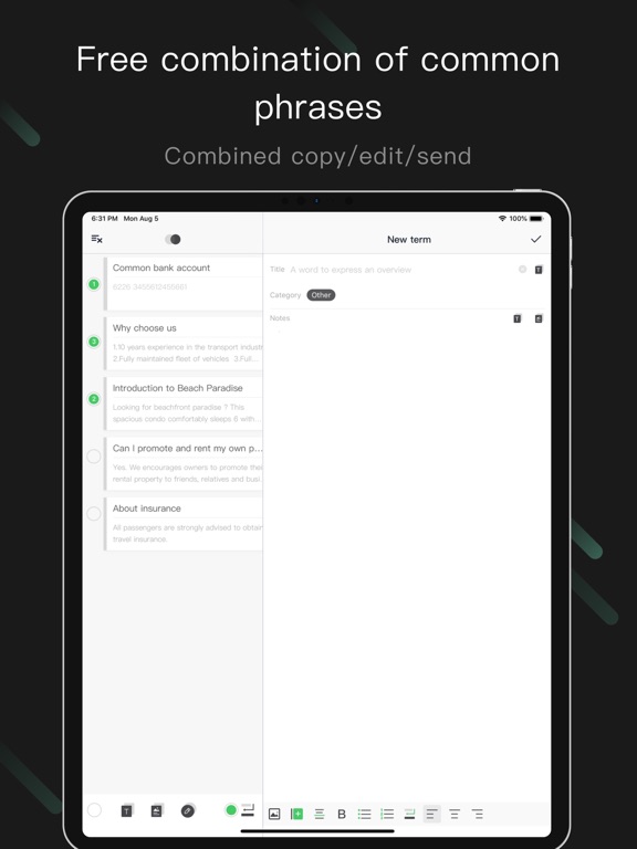 FastCopy-Fast input iPad screenshot 4 - Productivity app