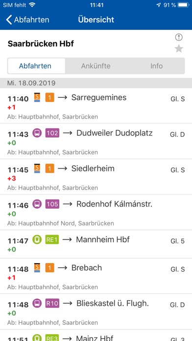 Saarfahrplan Screenshot