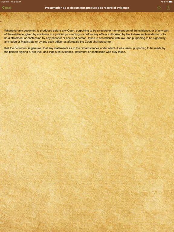 Indian Evidence Act 1872 iPad screenshot 2 - Book app