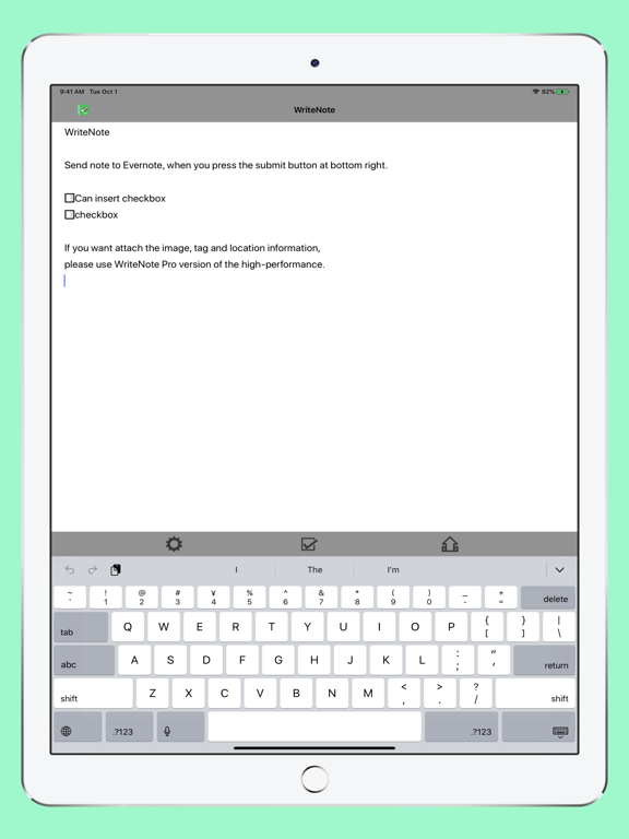WriteNote Basic iPad screenshot 1 - Productivity app