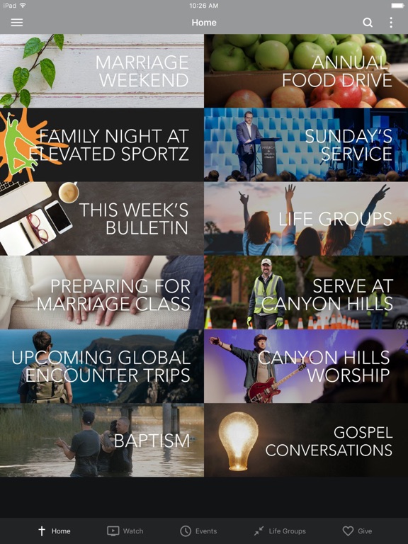 Canyon Hills Community Church iPad screenshot 1 - Lifestyle app