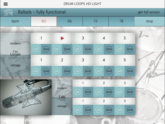 Screenshot #6 pour Drum Loops HD Light