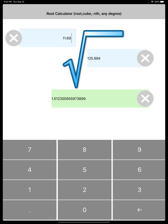 Screenshot #6 pour Root of any degree Calculator