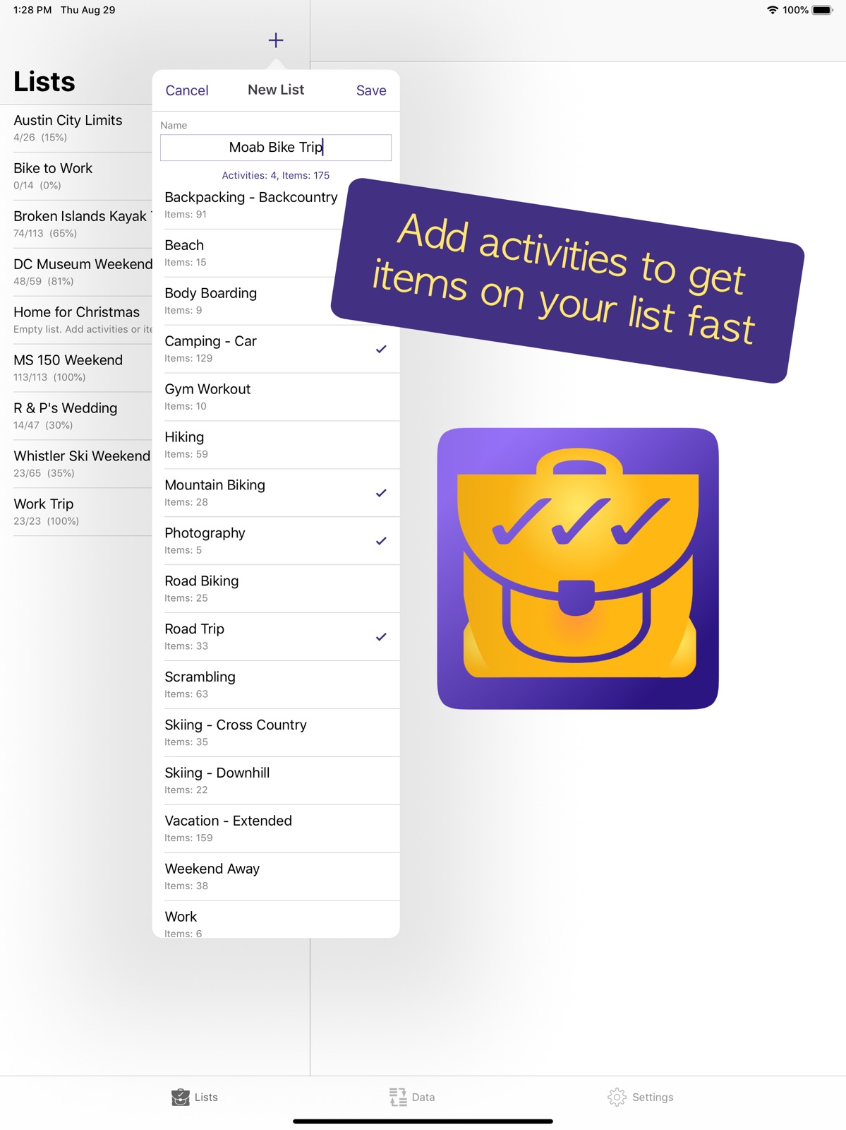 PackCheck Packing List ipad screenshot 3