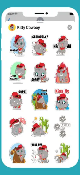 Game screenshot Kitty Cowboy Stickers apk