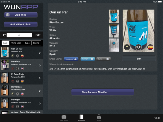 Wijn iPad app afbeelding 1
