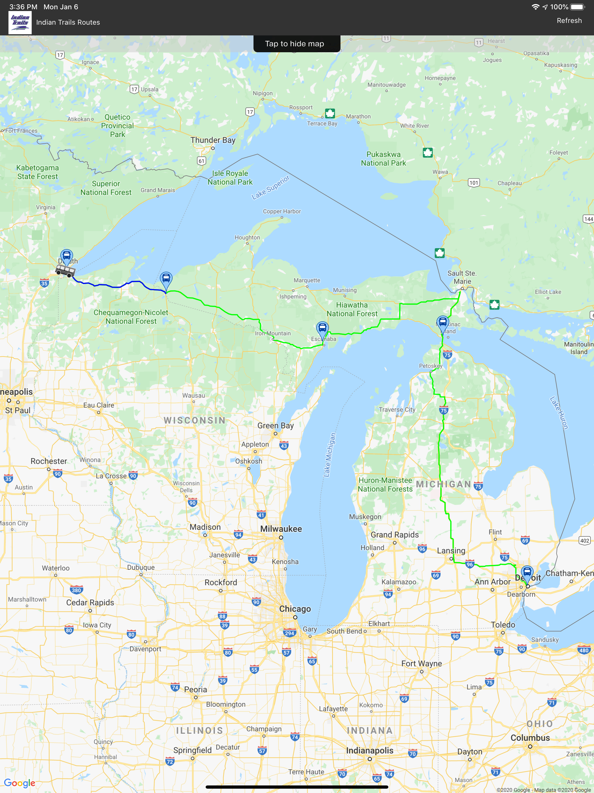 Indian Trails Bus Tracker