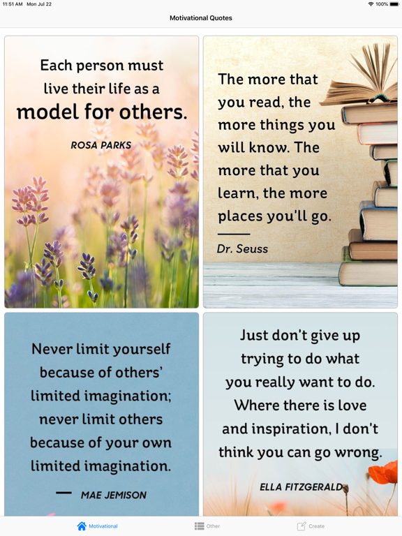 Daily Motivational Quotes iPad screenshot 2 - Lifestyle app