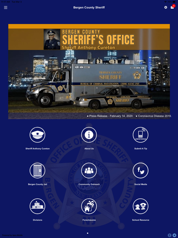 Bergen County Sheriff's Office iPad screenshot 1 - Utilities app