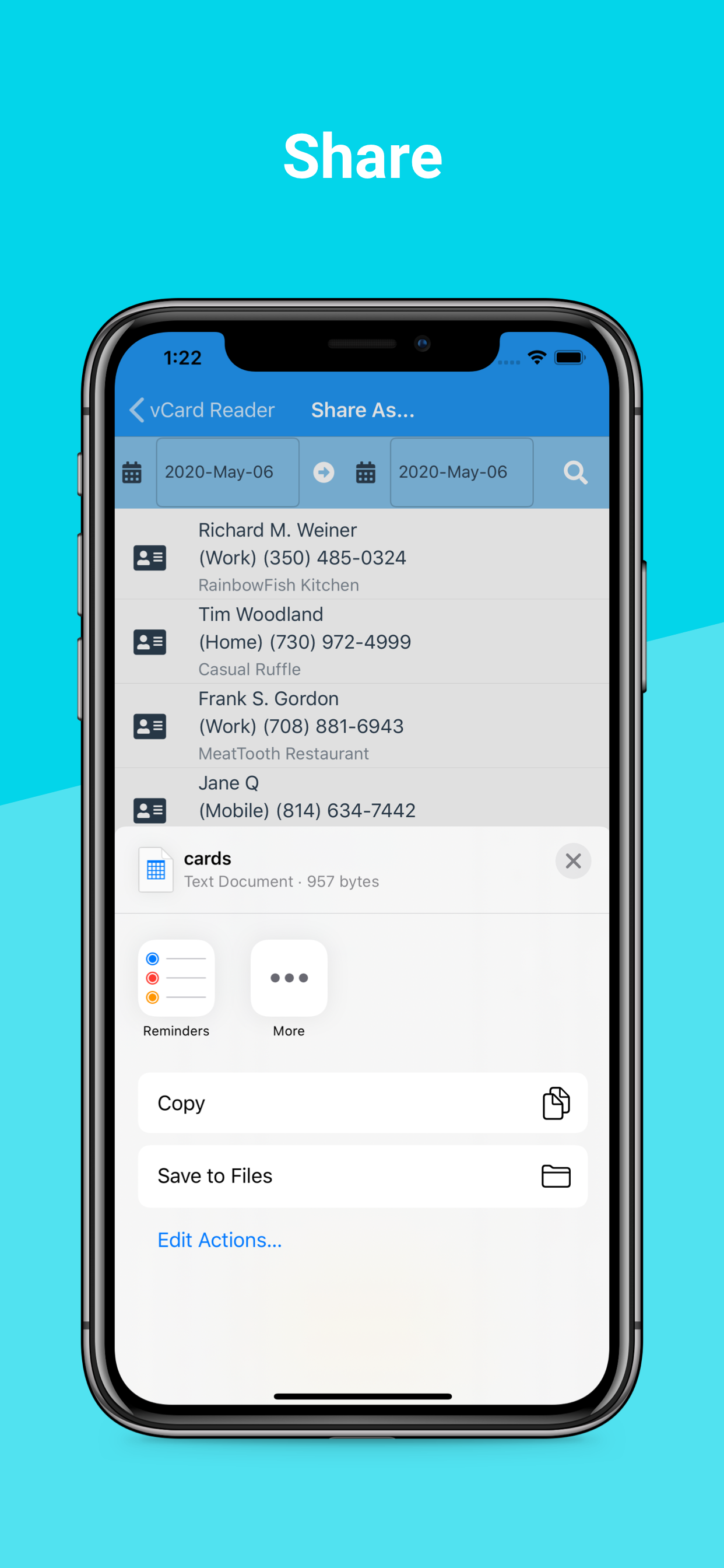 vCard Reader