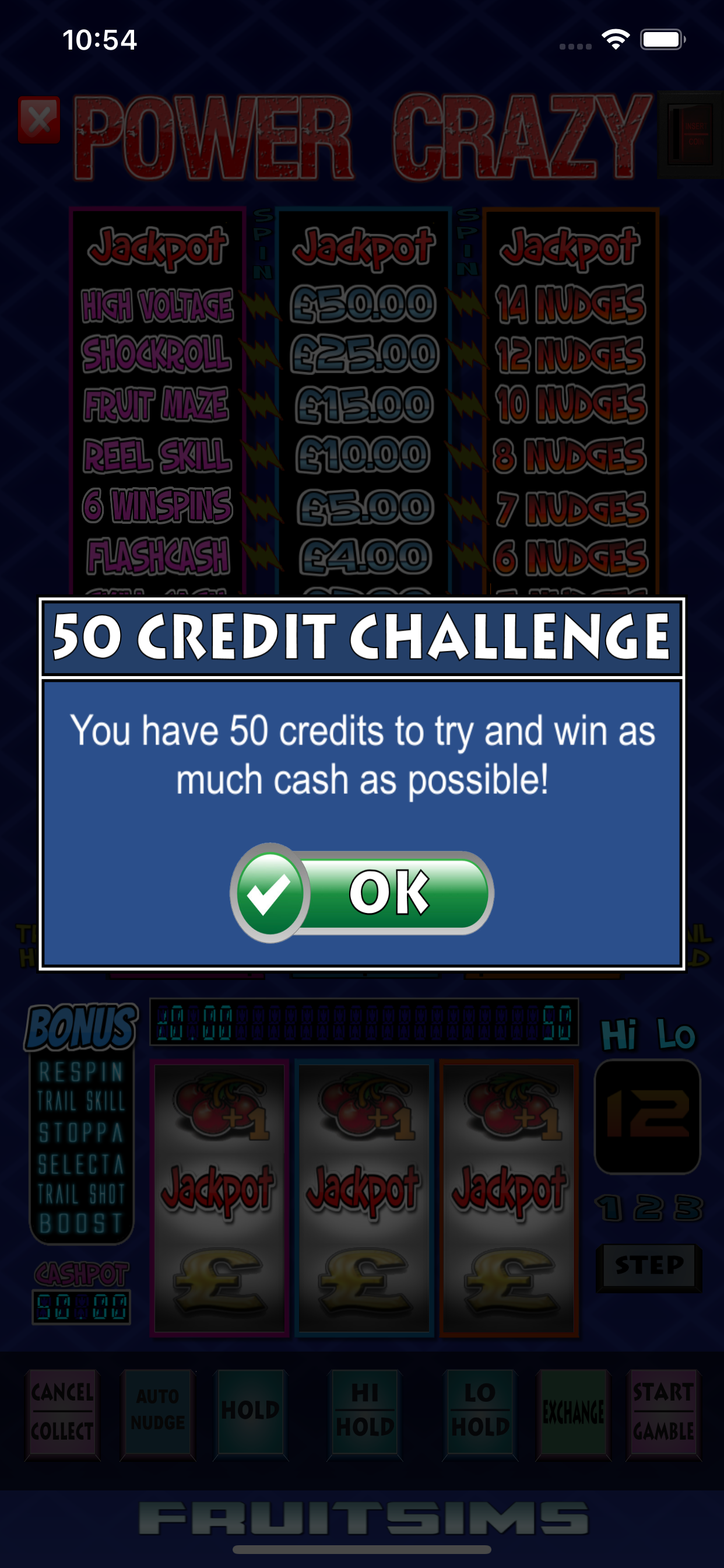 Power Crazy Fruit Machine Game