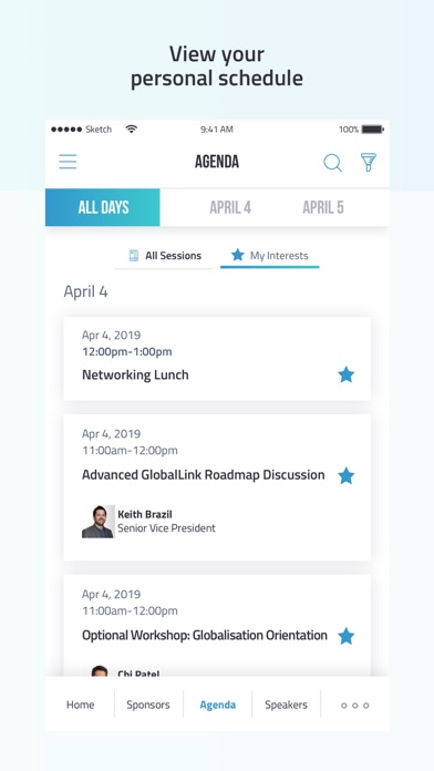GlobalLink NEXT Events Screenshot