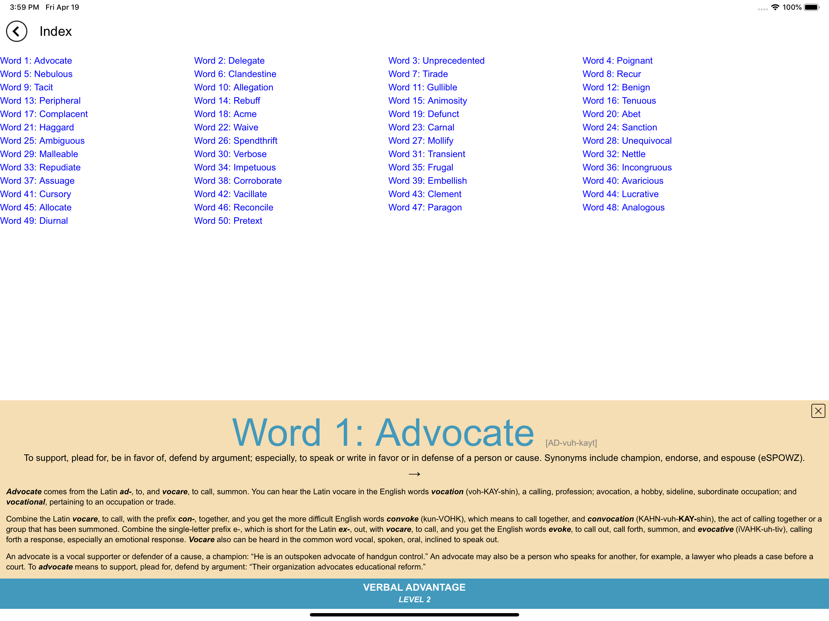 Verbal Advantage - Level 2