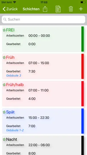 Screenshot von FlexR (Schicht Planer) auf dem iPhone 5