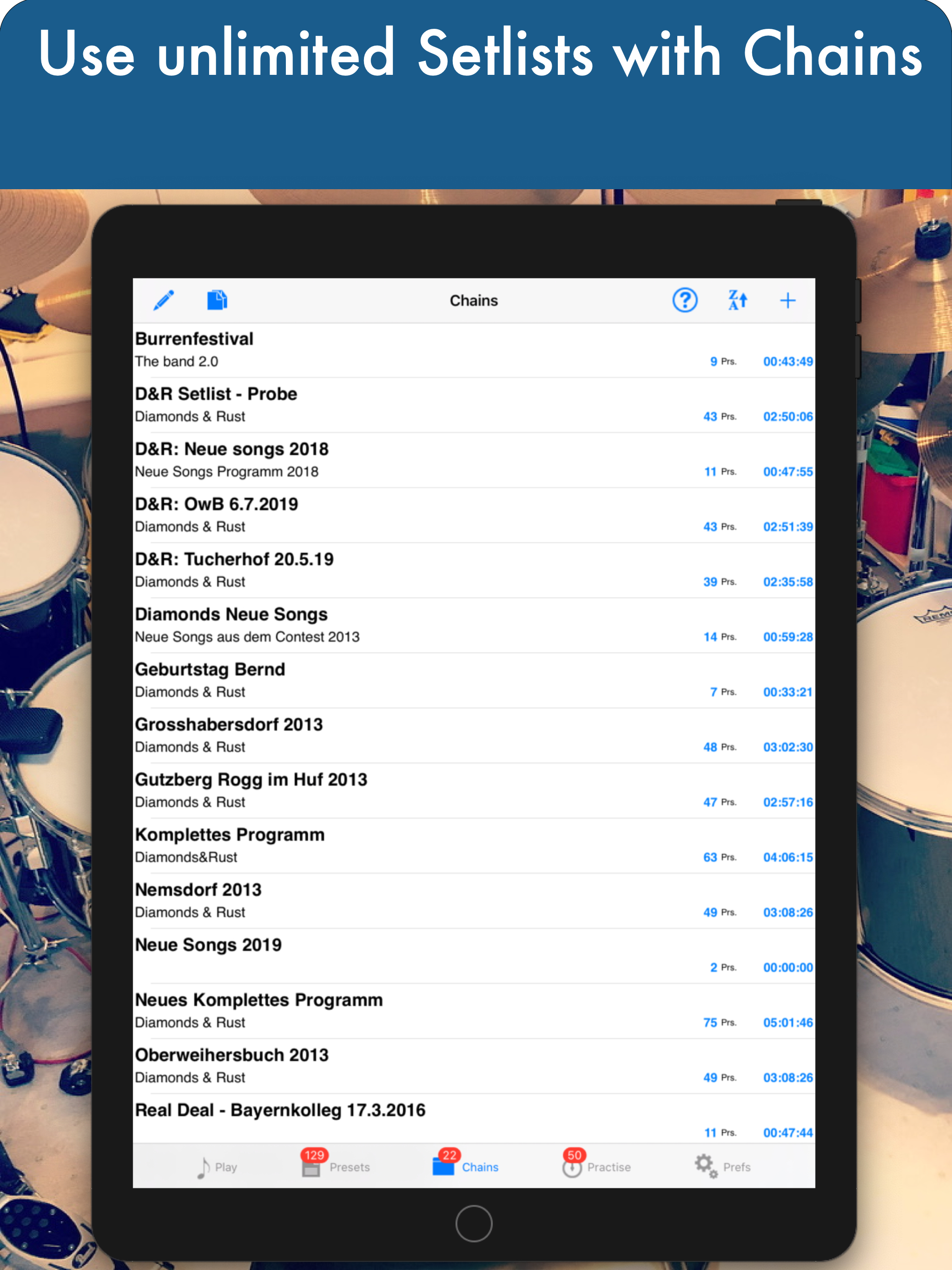 DrumSetlist Manager HD Lite screenshot 5