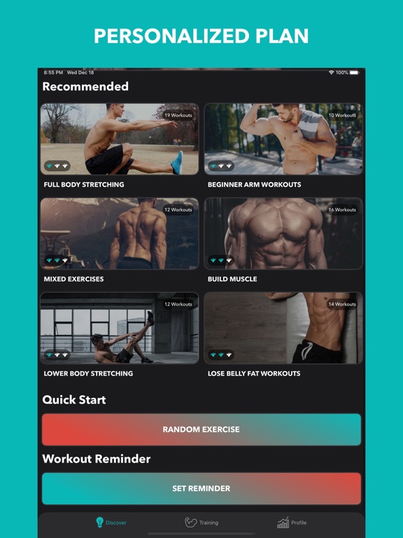 Easy Home Workout Men iPad screenshot 7 - Health & Fitness app