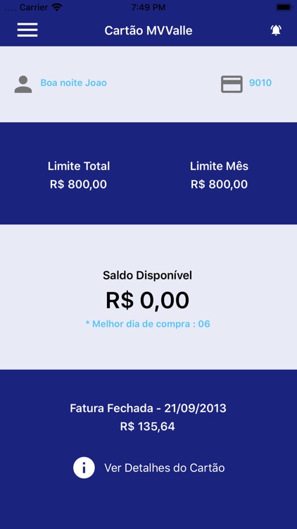 Cartão MVValle