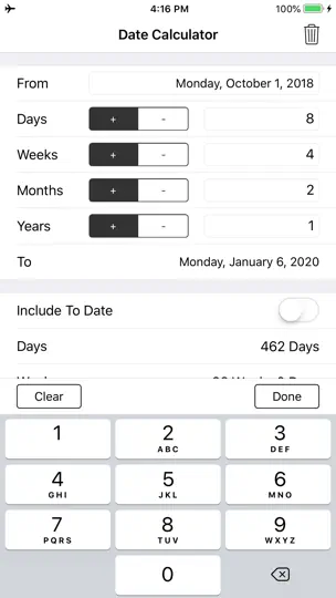 Captura de pantalla de Date And Time Calculator en iPhone 2