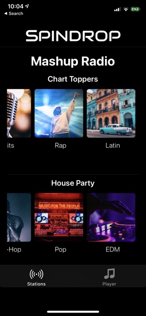 Spindrop — The World's First Mashup Radio Player.