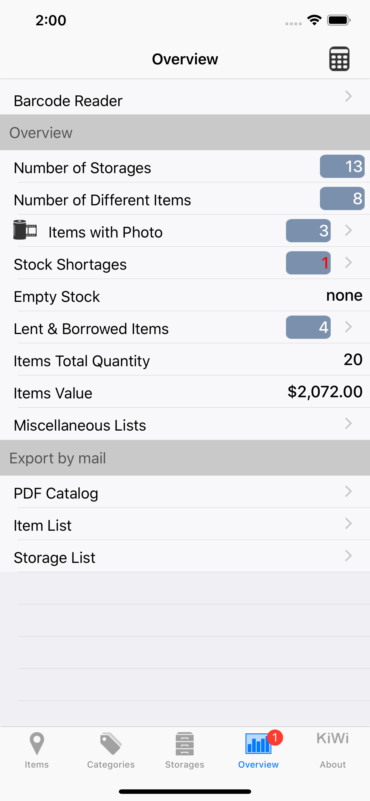 Items & Storage & Inventory