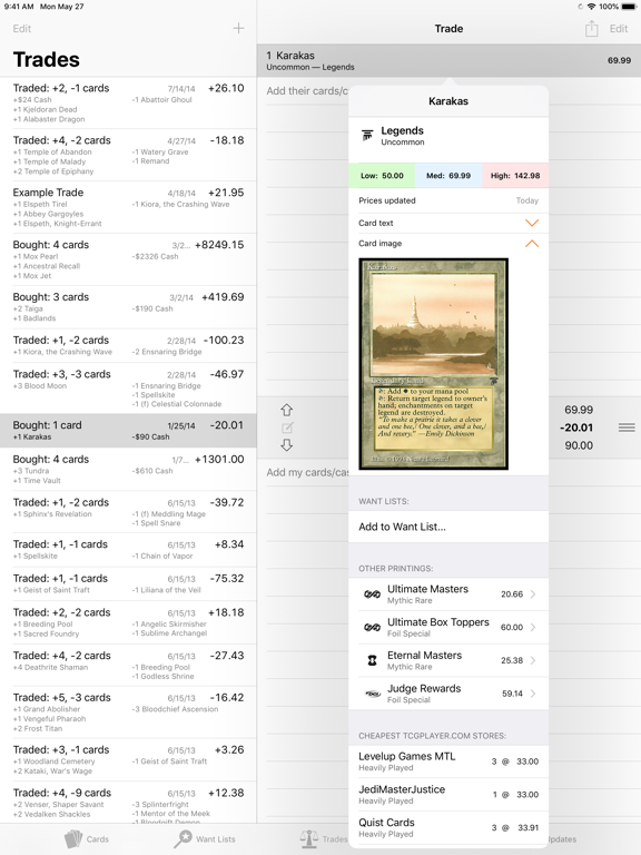 MTG Trades iPad screenshot 4 - Utilities app