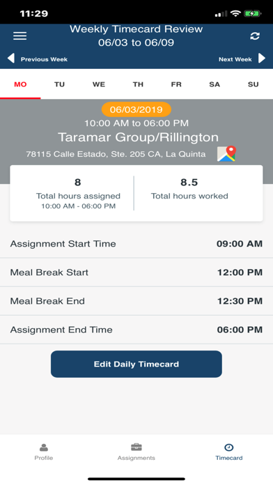 s3Timecard screenshot