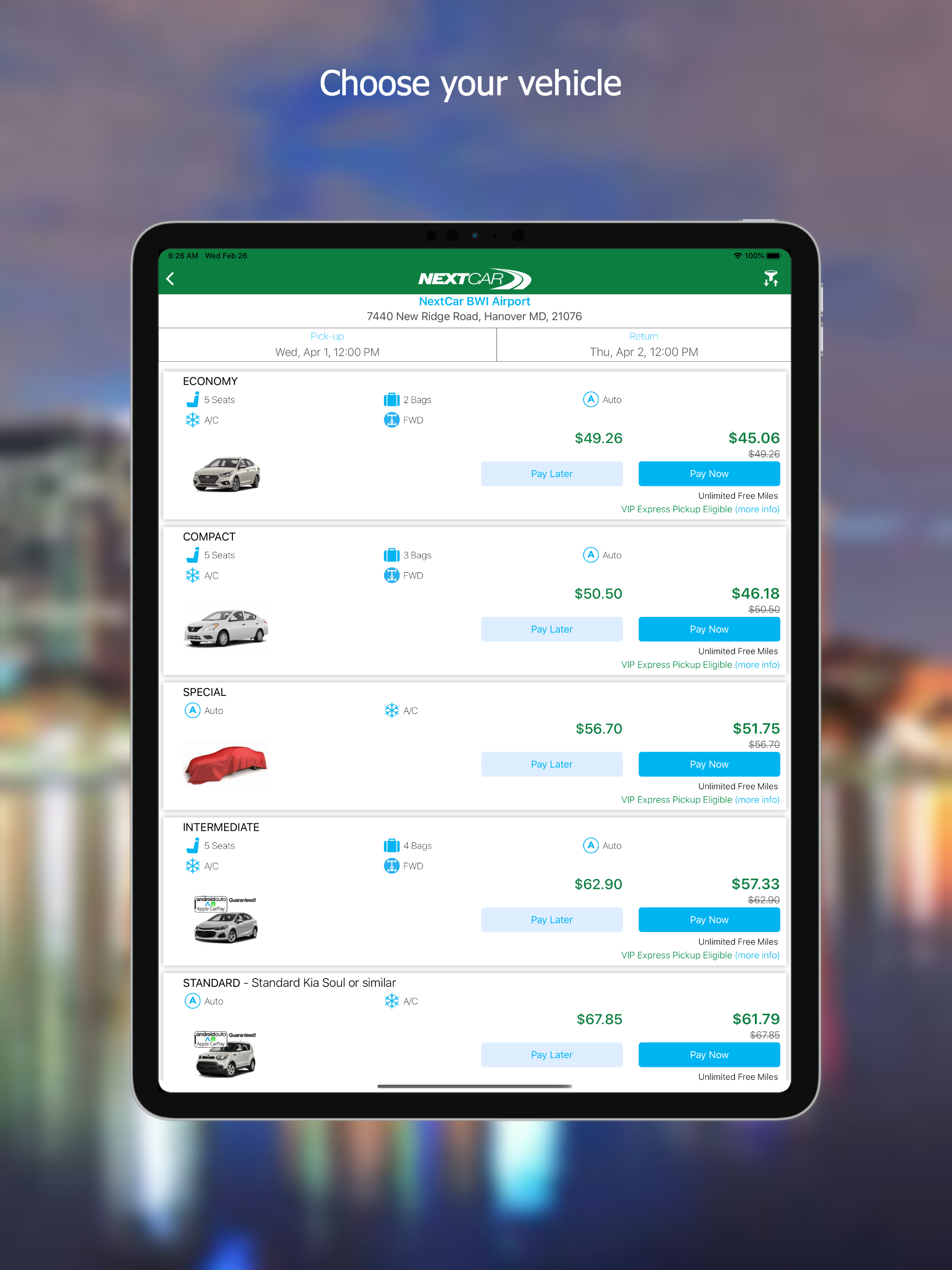 NextCar - Car Rental App