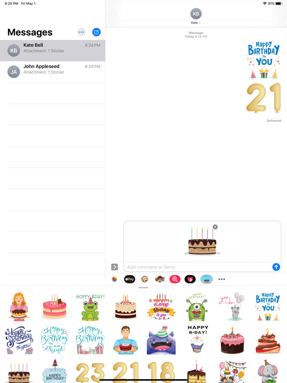Screenshot #5 pour Birthday Funny Wishes Stickers