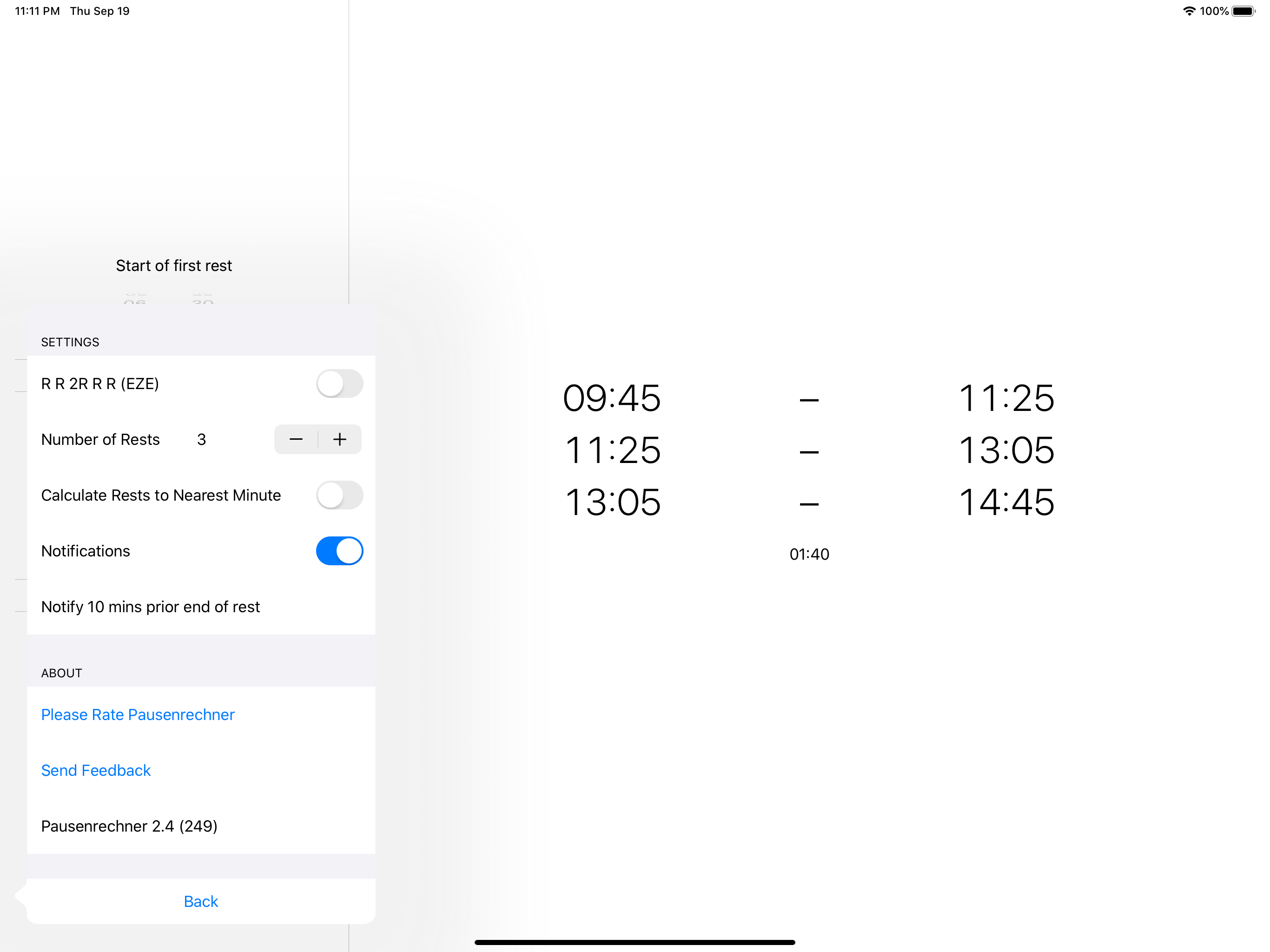 Pausenrechner screenshot 7
