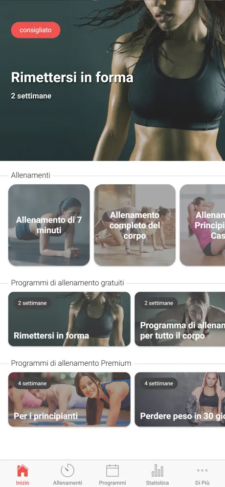 Scheda allenamento per donne
