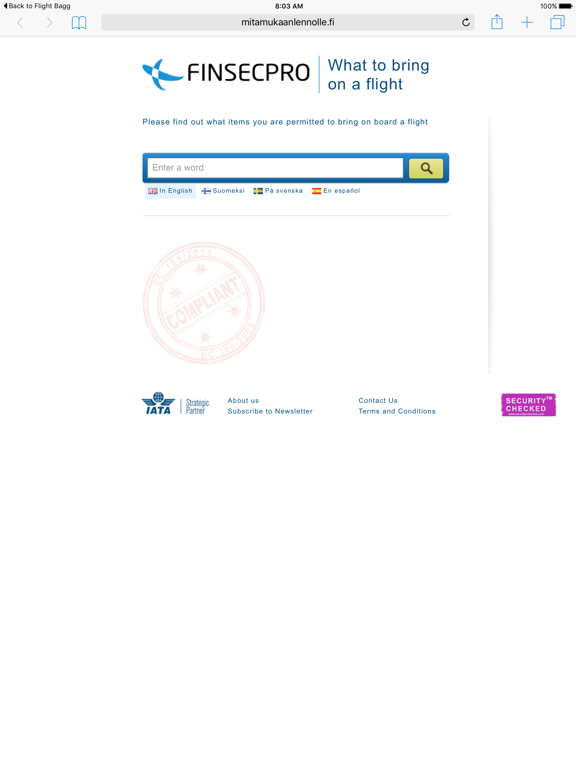 Flight Bagg iPad screenshot 5 - Travel app