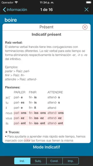 Captura de pantalla de Francés: Verbos Little en iPhone 4