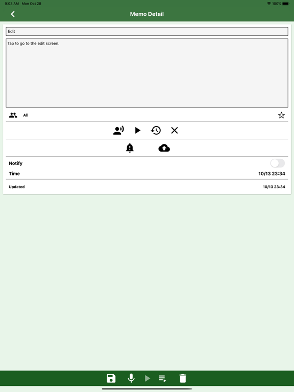 Speak Memo And Audio Text iPad screenshot 3 - Business app
