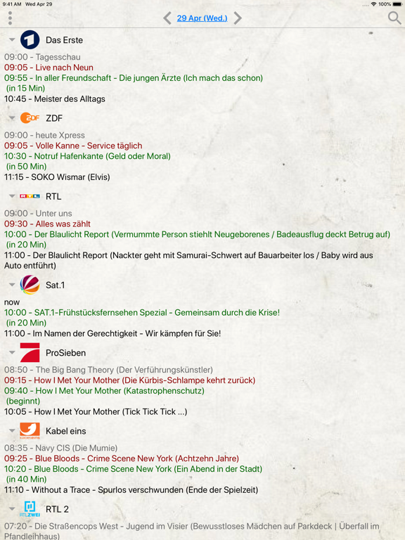 TV Programm "der Glotze"