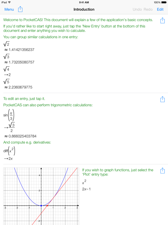 PocketCAS lite for Mathematics iPad screenshot 5 - Education app