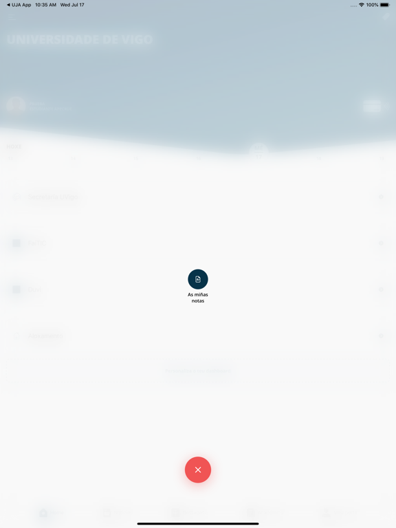Universidade de Vigo iPad screenshot