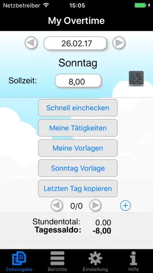 Screenshot von My Overtime auf dem iPhone 1
