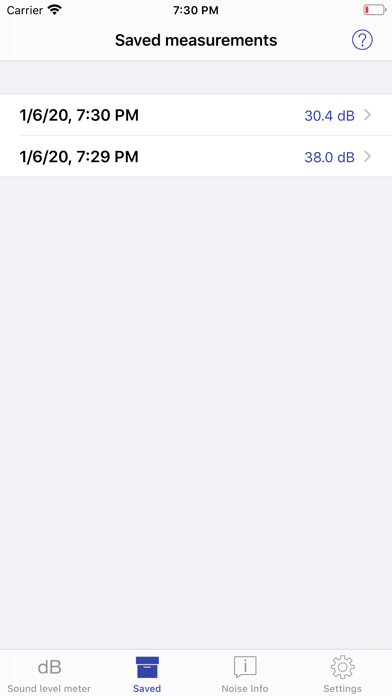 NIOSH Sound Level Meter Screenshot