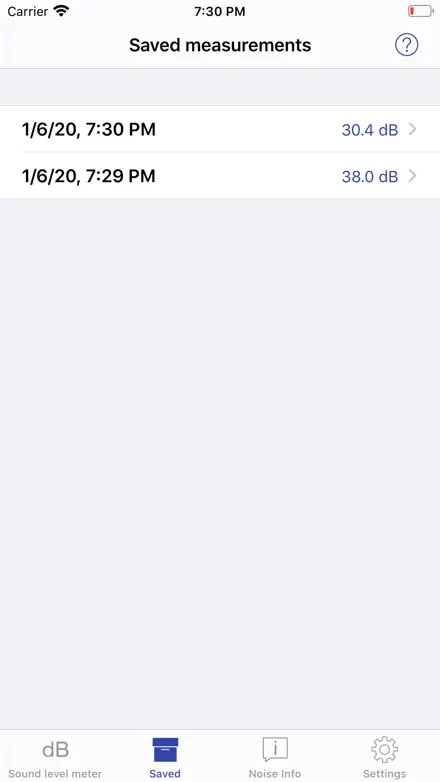 NIOSH Sound
Level Meter screenshot 2