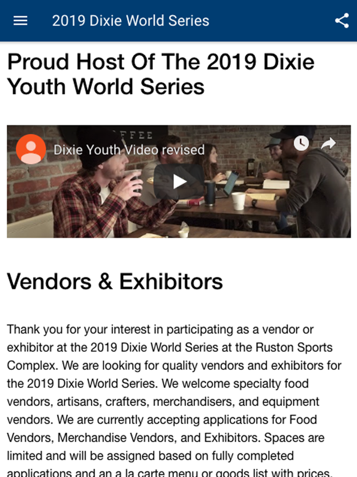 Ruston Sports Complex App