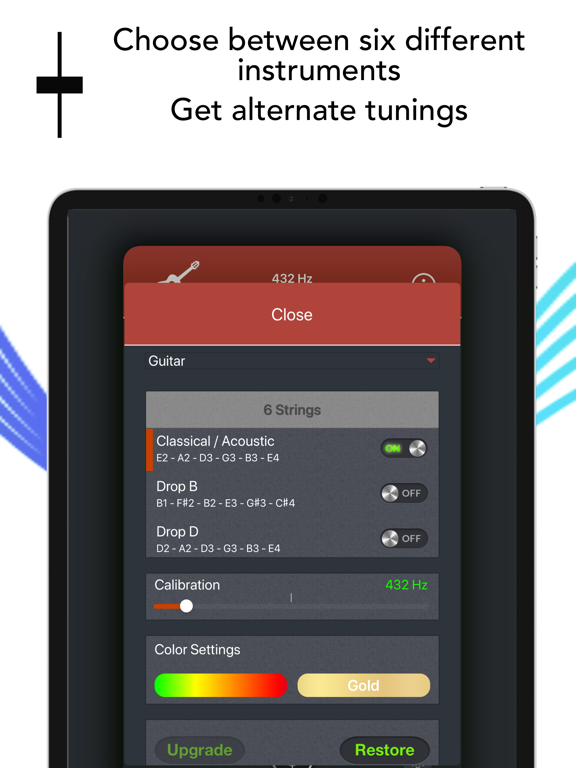Screenshot #6 pour Chromatic Instrument Tuner, HZ