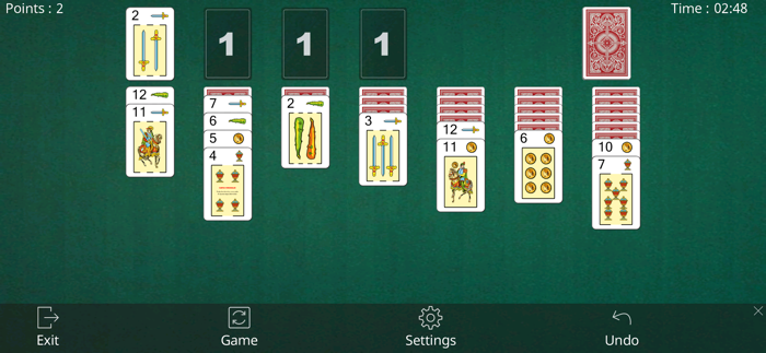 Solitaire pack Spanish cards