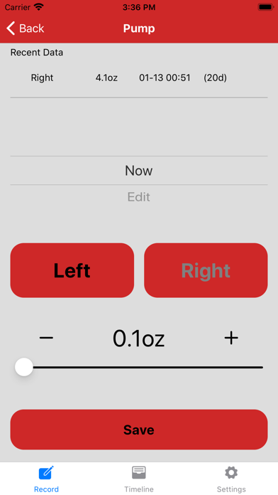 Baby Feeding Logger Screenshot