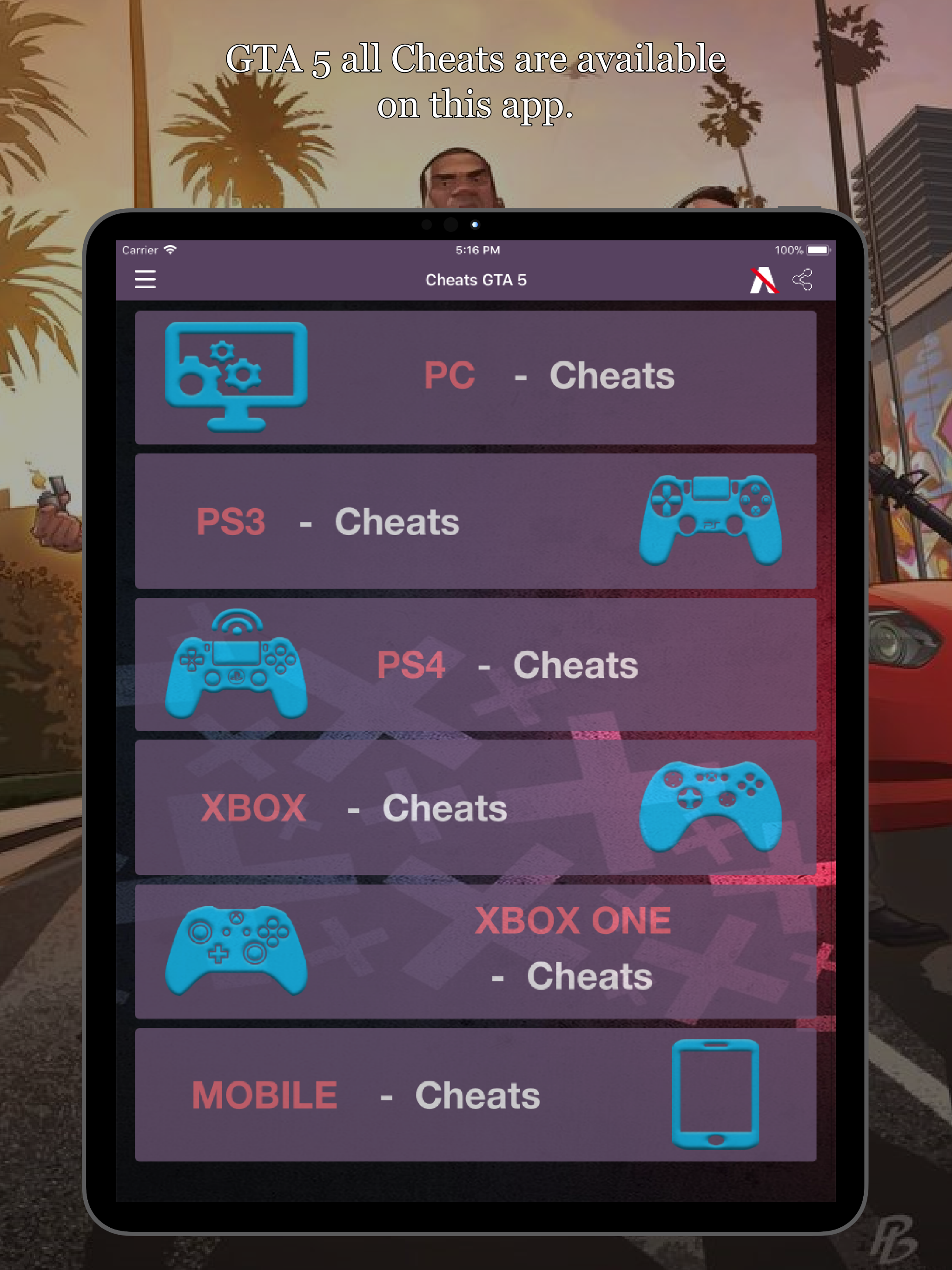 All Cheat Codes for GTA 5 screenshot 6