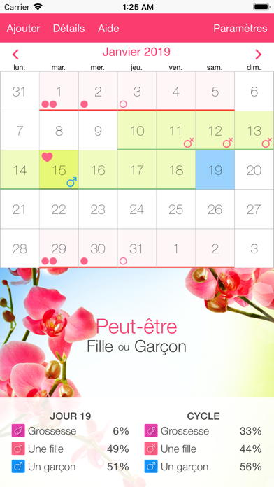 Screenshot #2 pour Calendrier ovulation & règles!