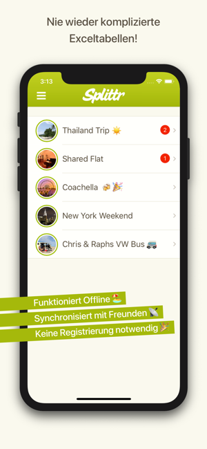 Splittr - Ausgaben teilen Screenshot