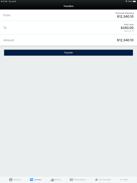 Liberty Bay Credit Union iPad screenshot 6 - Finance app