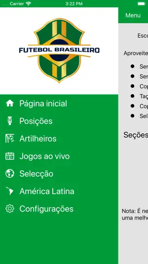 Brazilian Soccer Live screenshot 1
