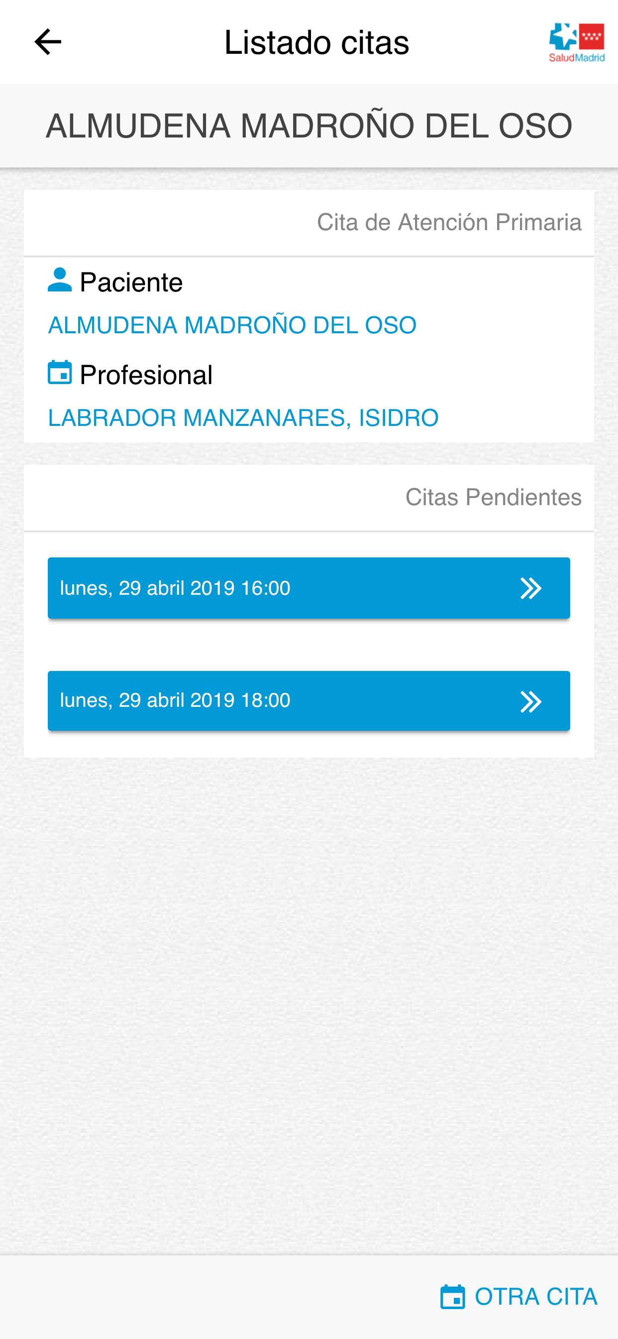 Cita Sanitaria Madrid