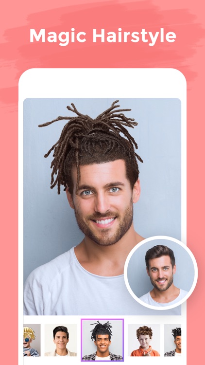 illus: Cartoon Face Hair Salon